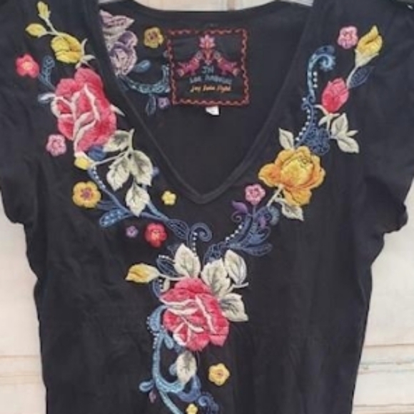 Jonny Was Floral Embroidered Dress, cotton, Anthropologie - Picture 3 of 5